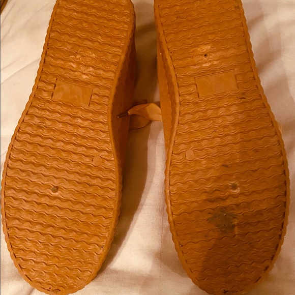 FOREVER Glitter Rust & Gold Suede Tennis Shoes with Ribbon laces. - Picture 14 of 14